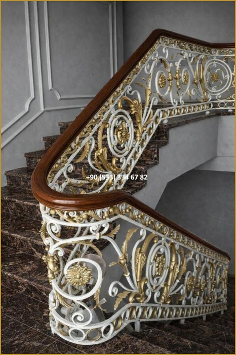 MERDİVEN KORKULUKLARI- MERDİVEN KORKULUK TASARIMI- FERFORJE MERDİVEN KORKULUK MODELLERİ mod8688