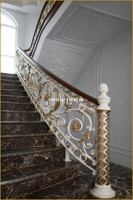 MERDİVEN KORKULUKLARI- MERDİVEN KORKULUK TASARIMI- FERFORJE MERDİVEN KORKULUK MODELLERİ mod8689