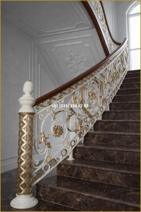 MERDİVEN KORKULUKLARI- MERDİVEN KORKULUK TASARIMI- FERFORJE MERDİVEN KORKULUK MODELLERİ mod8690