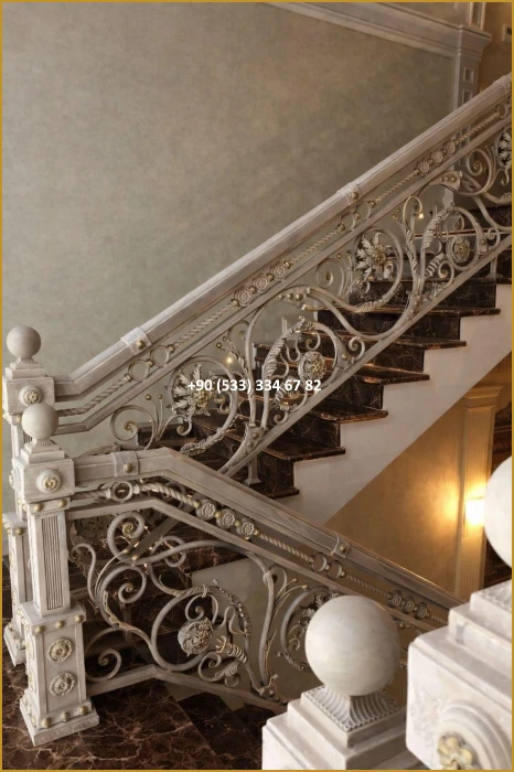 MERDİVEN KORKULUKLARI- MERDİVEN KORKULUK TASARIMI- FERFORJE MERDİVEN KORKULUK MODELLERİ mod8699