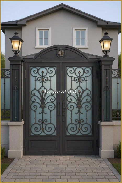 VİLLA KAPILARI-FERFORJE VİLLA KAPILAR-VİLLA GİRİŞ KAPILAR-BAHÇE KAPILARI-FERFORJE KAPILAR mod8402